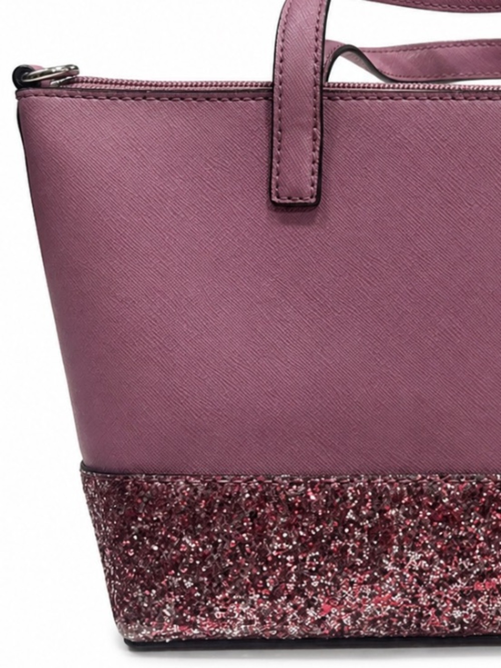 Kate Spade Small Pink Glitter Tote with Crossbody Strap - Picture 11 of 12